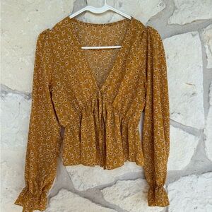 Floral Mustard Blouse
